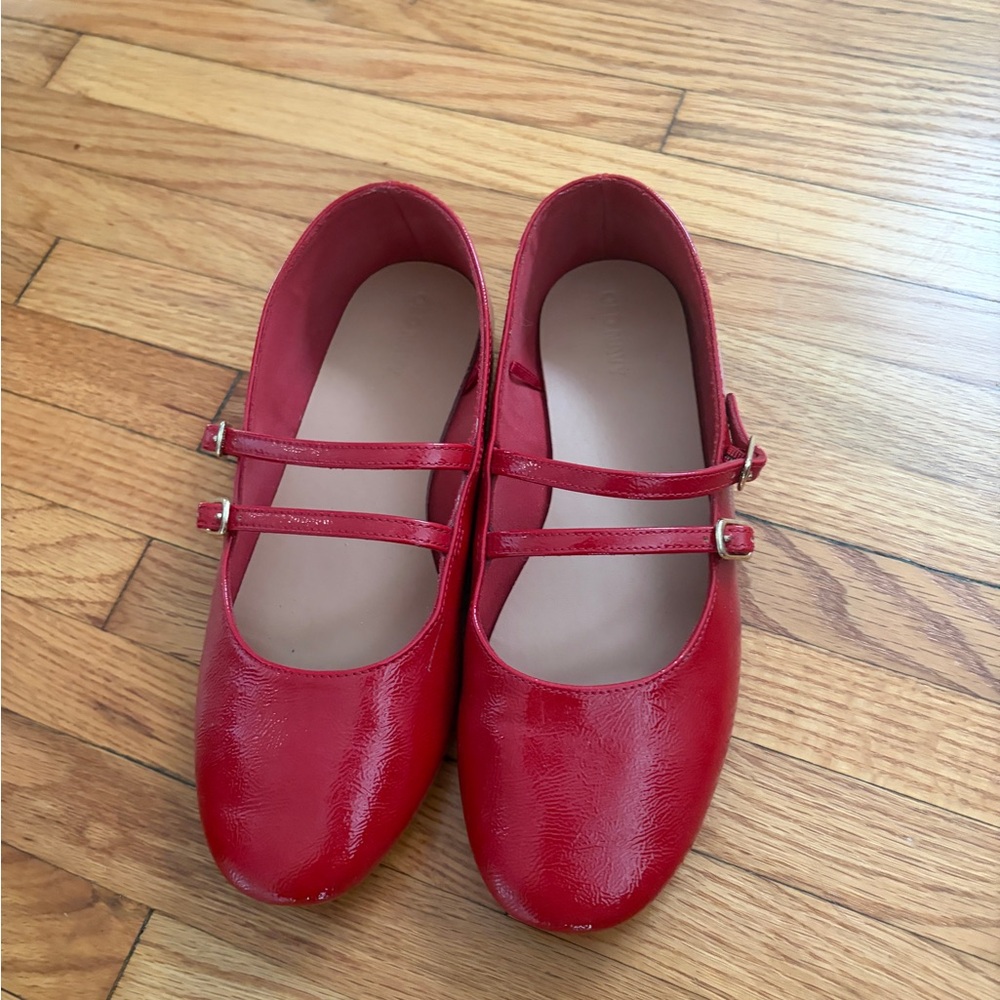 Old Navy Girls' Patent Red Double-Strap Mary Jane Flats